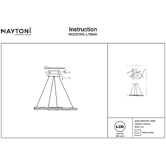Светильник подвесной Maytoni Line MOD016PL-L75W4K 75Вт LED