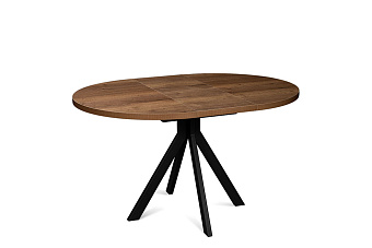 Кухонный стол раскладной AERO 100х100х74см закаленное стекло/сталь Antic Wood