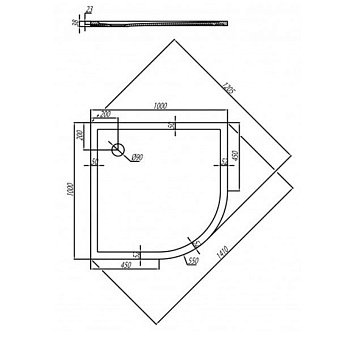 Душевой поддон Акватон Калифорния 1A715436CA010 100х100см