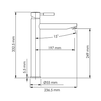 Смеситель для раковины WASSERKRAFT Gollach 3300 3303H чёрный