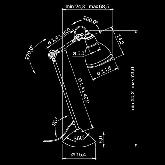 Настольная лампа офисная Lightstar Loft 765914 40Вт E14
