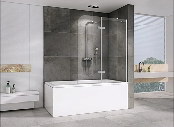 Стеклянная шторка на ванну Abber Ewiges Wasser AG51120 140х120см