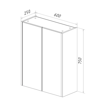Шкаф подвесной LEMARK Combi LM03C60SH-dub 25х60х75см дуб