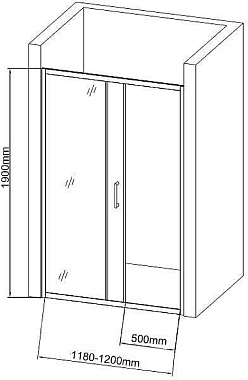 Душевая дверь AQUANET SD 273604 190х100см стекло прозрачное