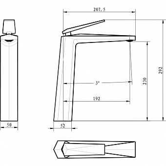 Смеситель для раковины Boheme Venturo 382-b Черный/Золотой