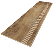 Плитка для ступеней ESTIMA Brigantina Steptrade/BG01_NR/30x120x10 коричневый 120х30см 0,36кв.м. матовая