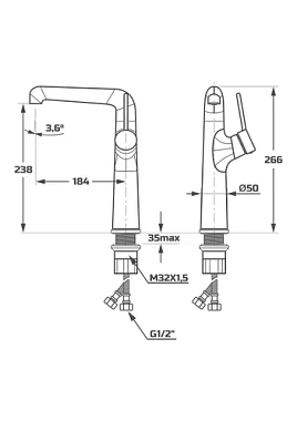 Смеситель для раковины Maxonor PL1194-16 золотой