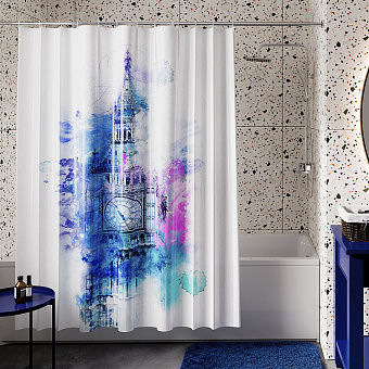 Шторка для ванной WASSERKRAFT Lossa 180х180см мультицвет