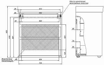 Тумба под раковину напольная AQUANET Nova Lite 302472 44х72,4х73,5см
