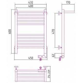 Полотенцесушитель СУНЕРЖА 00-5207-6040 хром