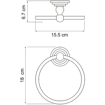 Полотенцедержатель WASSERKRAFT Ammer K-7060 никель 15,5см