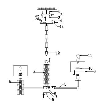 Люстра подвесная Maytoni Talento DIA008PL-05CH 40Вт 5 лампочек E14