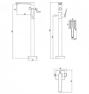 Смеситель для ванны LEMARK Bronx LM3744BL чёрный