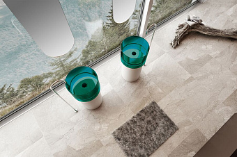 Раковина напольная Abber Kristall AT2701White-Aquamarin-H 45х45см