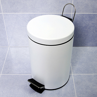 Мусорное ведро WASSERKRAFT K-635WHITE белый 5л с педалью
