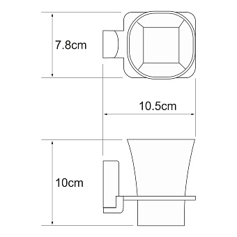 Стакан в ванную WASSERKRAFT Leine K-5000 WHITE K-5028WHITE бежевый/хром