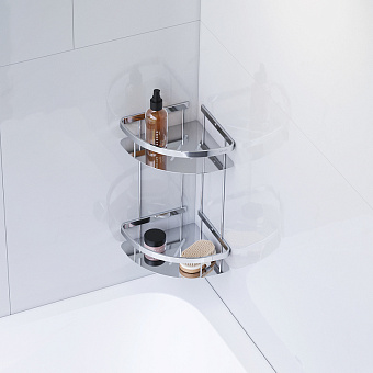 Полка в ванную угловая AM-PM Sense L A7454200 2-ярусная 23х30см хром