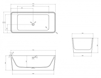 Ванна каменная Abber Stein AS9623 170х80см отдельностоящая