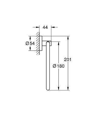 Полотенцедержатель GROHE Essentials 40365GN1 Холодный рассвет 18см