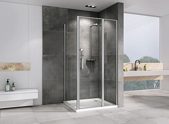 Угловое ограждение Abber Sonnenstrand AG04140S-S90 195х90см стекло прозрачное