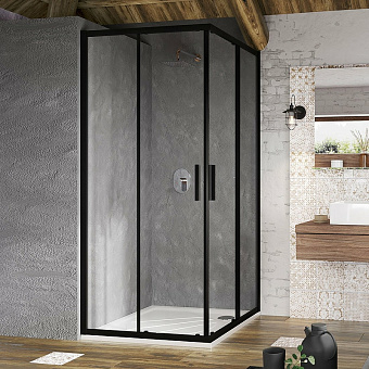 Угловое ограждение RAVAK Blix Slim X1LM40300Z1 195х80см стекло прозрачное