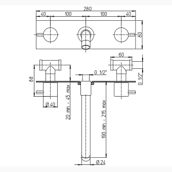 Смеситель для раковины Paini Cox 78PZ207P чёрный (матовый)