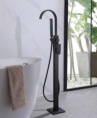 Смеситель для ванны Abber Wasserfall AF8615B чёрный матовый