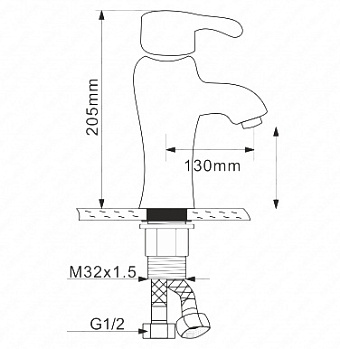 Смеситель для раковины MELANA F-002CBK чёрный