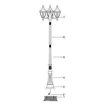 Светильник ландшафтный Maytoni Rivoli O026FL-03B 60Вт IP44 E27 чёрный