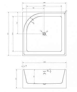 Ванна акриловая Abber AB9337 140х140см отдельностоящая