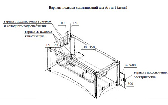 Ванна акриловая RADOMIR (Vannesa) Агата 2-78-0-2-1-229 150х70см пристенная
