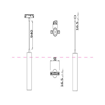 Магнитный трековый светильник Maytoni Track lamps TR016-2-12W3K-B 12Вт LED чёрный
