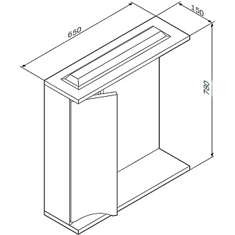 Шкаф зеркальный AM-PM Like M80MPL0651WG 15х65х78см