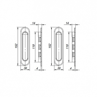 Ручки купе PUNTO Soft LINE SL-010 SG золото