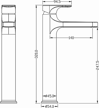 Смеситель для раковины Boheme Spectre 452-BR бронза
