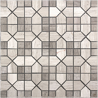 Мозаика Mir Mosaic S-line 7KB-P54 серый мрамор 30,5х30,5см 0,47кв.м.