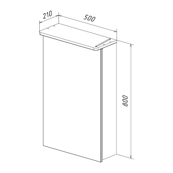Шкаф зеркальный LEMARK Zenon LM50ZS-Z 14х50х80см с подсветкой