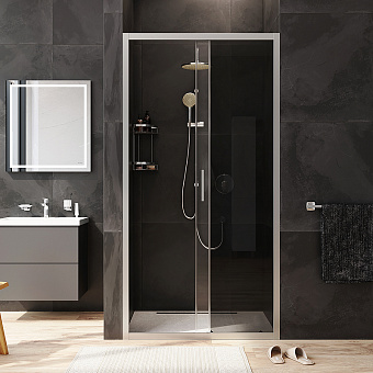 Душевая дверь AM-PM Gem Solo W90G-110-1-195MG 195х110см стекло тонированное