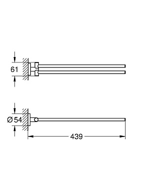 Полотенцедержатель GROHE Essentials 40371001 хром 6,1см