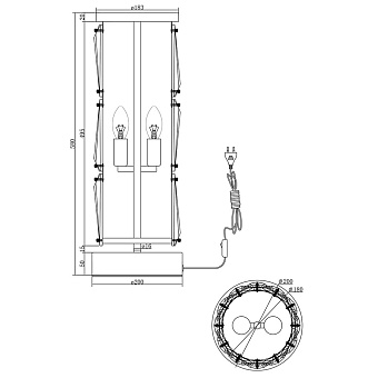 Настольная лампа Maytoni Puntes MOD043TL-02CH 60Вт E14