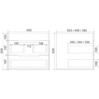 Тумба с раковиной MIRSANT Soho УТ000046016 38х56,5х50см