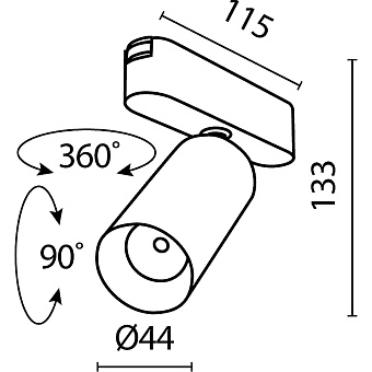 Магнитный трековый светильник Maytoni Focus LED TR103-1-12W3K-M-B 12Вт LED чёрный