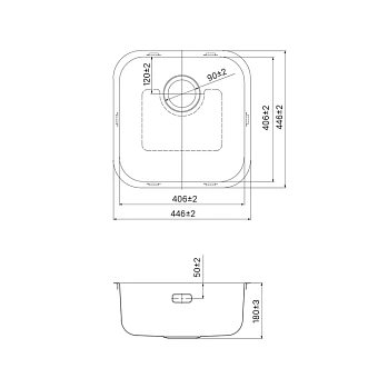 Мойка кухонная IDDIS Mate MAT44S0i77 44,6х44,6см сатин