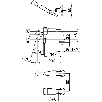 Смеситель для ванны Cisal Cherie CH0000647C золото