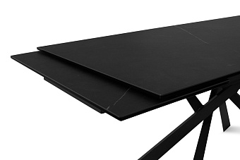 Кухонный стол раскладной AERO 90х160х76см закаленное стекло/керамика/сталь Platinum