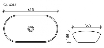 Раковина накладная Ceramica Nova ELEMENT CN6015 62х36см