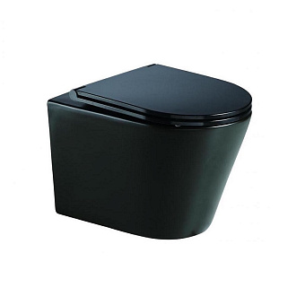 Унитаз подвесной Azario Teramo AZ -053E-R-MB безободковый с микролифтом