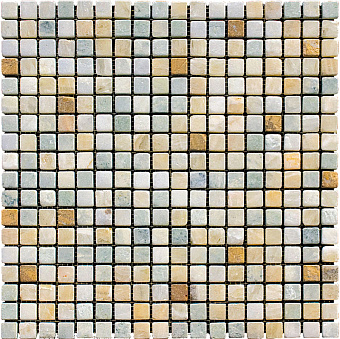 Мозаика Mir Mosaic Mix 7MT-05-15T бежевый/зелёный мрамор 30,5х30,5см 0,93кв.м.