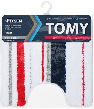 Коврик для ванной FIXSEN Tomy FX-5010U 45х45см Белый/красный