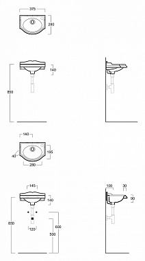 Раковина подвесная SIMAS Arcade AR035bi*1dx 37х28см